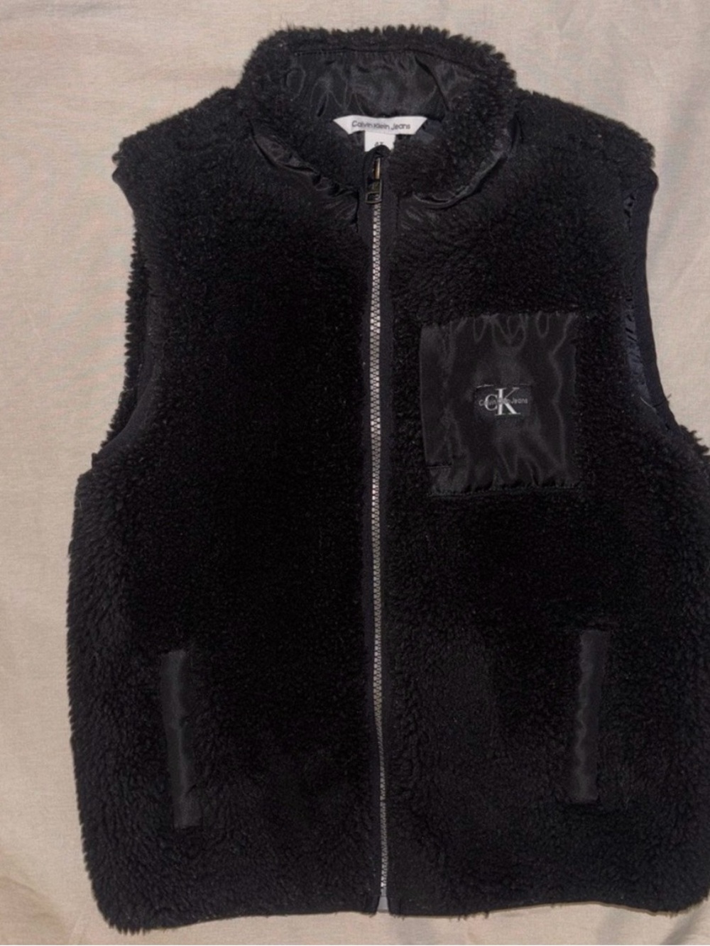 Calvin Klein Kids Black Plush Sherpa Vest